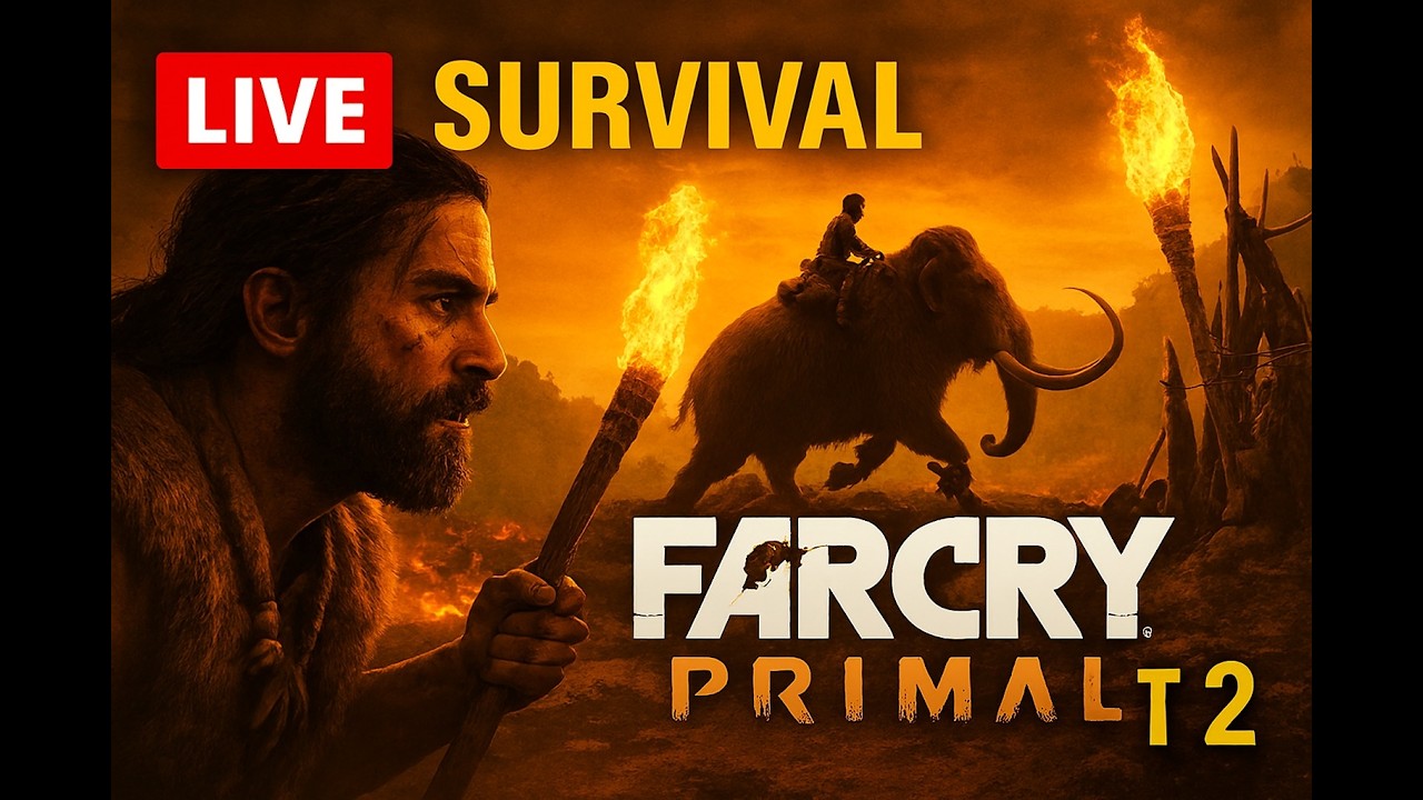Far Cry Primal LIVE – PART 2 | Mammoth Ride, Tribal Battles & Beast Taming!