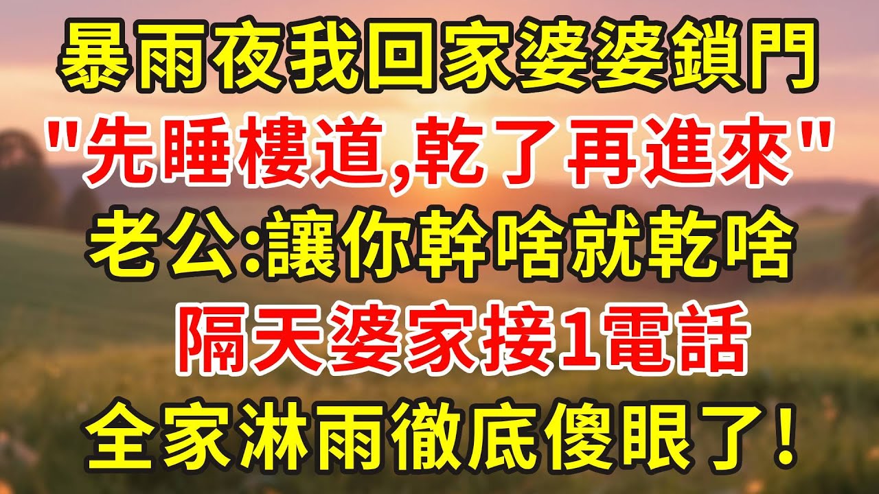 暴雨夜我回家婆婆鎖門，