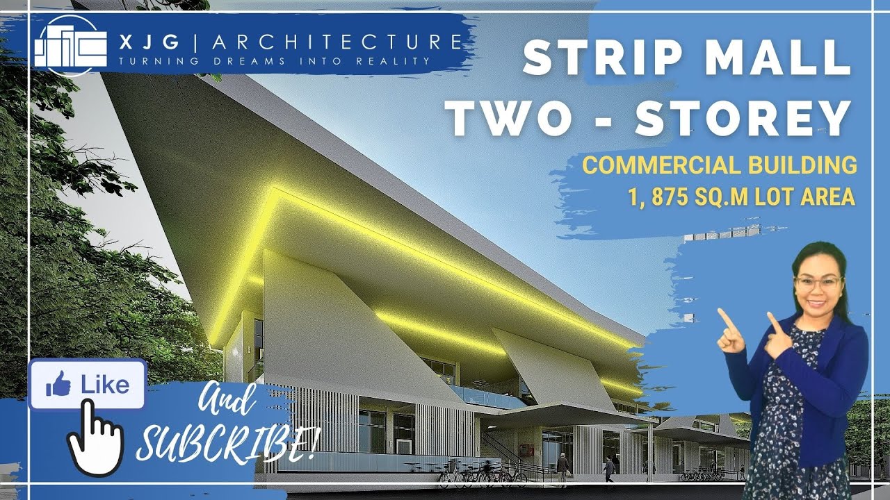Futuristic Strip Mall: Two-Storey Commercial Building I 1875 Sqm