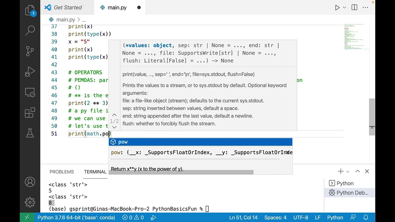 Introduction to Programming with Python: Running code, Comments, Variables, Operators