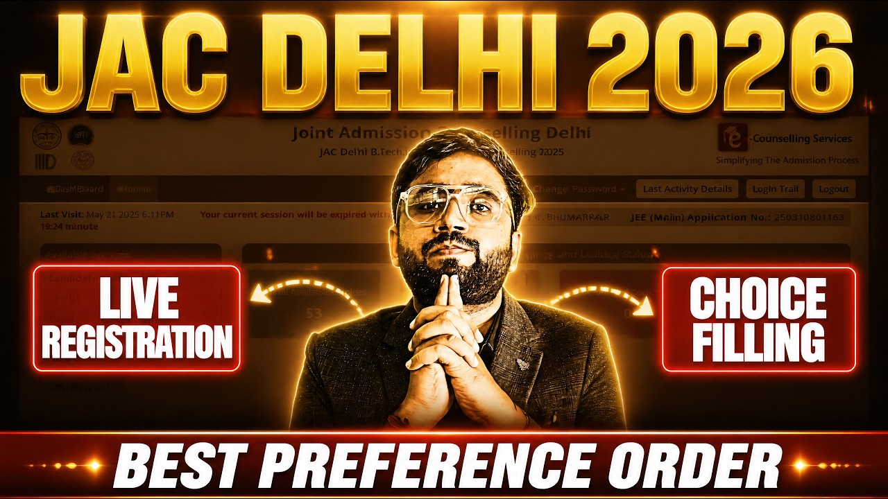 JAC Delhi 2026 LIVE Choice Filling 🔥 Best Preference Order + Registration Step-by-Step