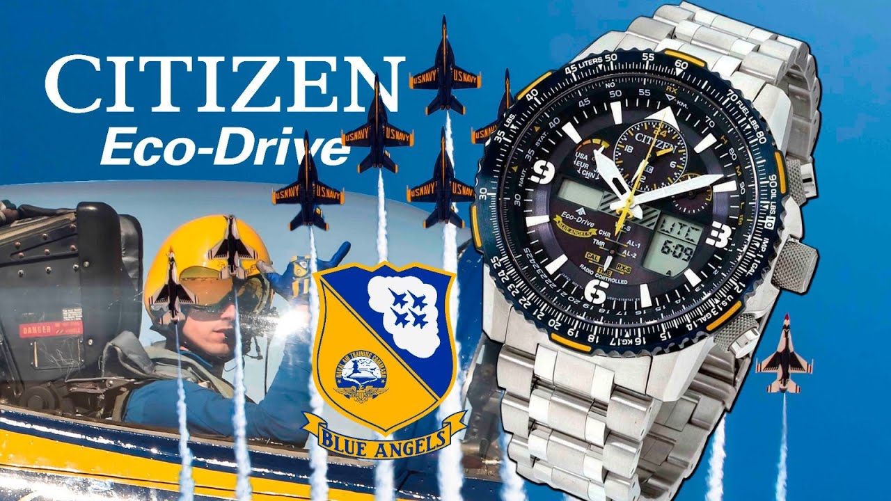Relógio Citizen Blue Angels relógio edição espcial Marinha americana Skyhawk Jy8078-52l  UTC VS GMT