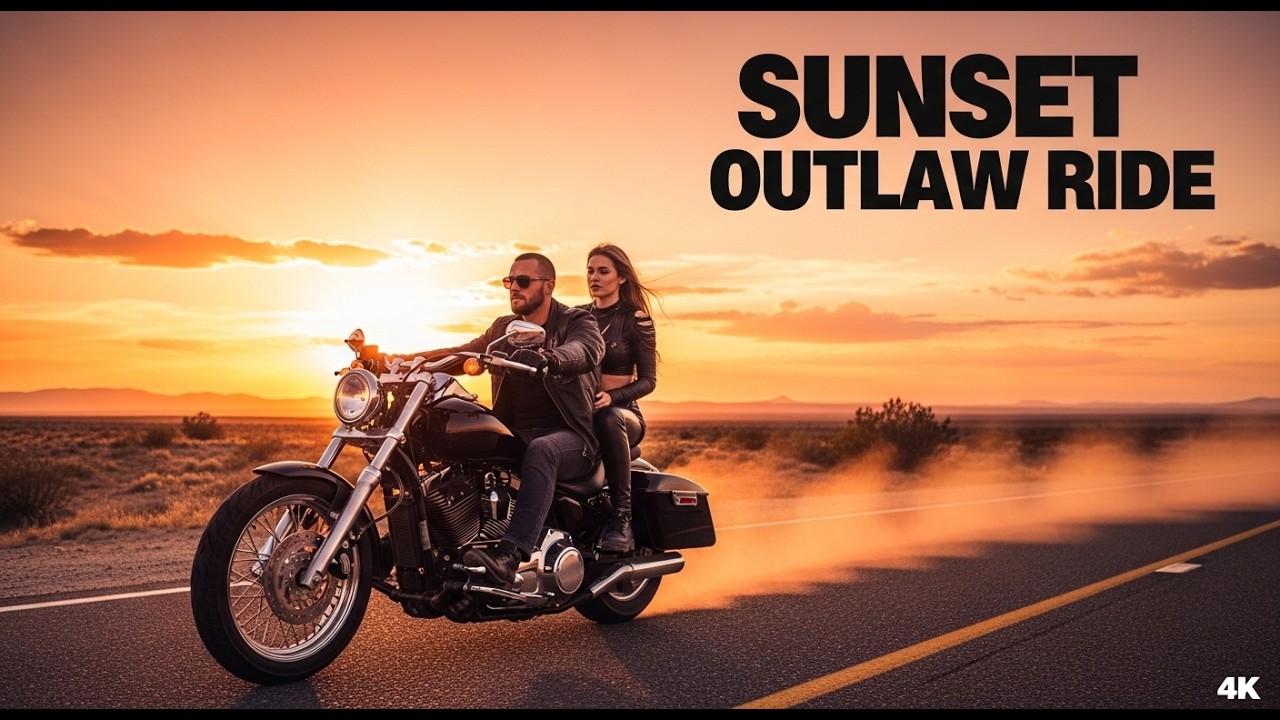 Riding Into the Last Light #rockmusic #bikerlife #openroad #sunsetride