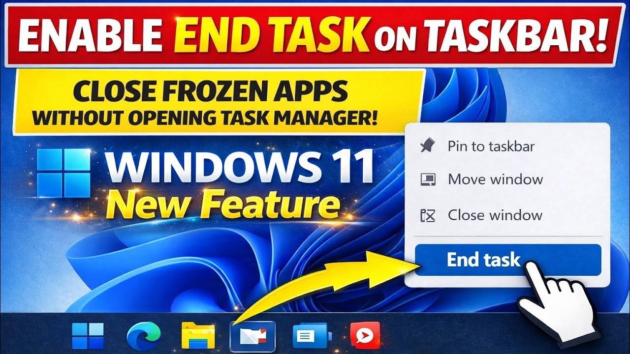 Как включить опцию &laquo;Завершить задачу&raquo; на панели задач в Windows 11 | Как добавить &laquo;Завершить зада...