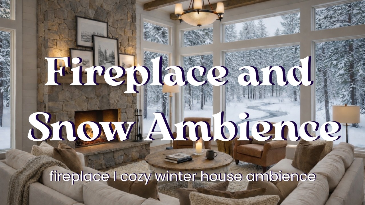 Snowy Fireplace Ambience ❄️ Cozy Fire Sounds (4K • 3 Hours)