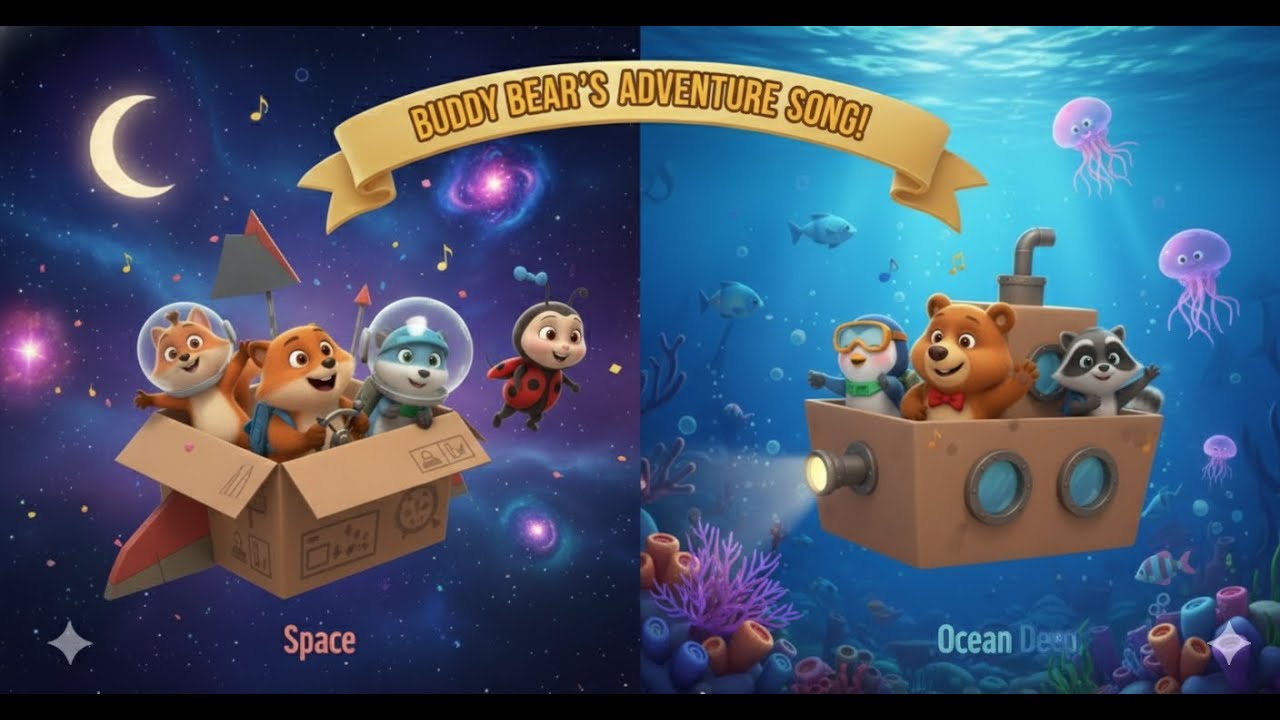 🚀 Space Adventure Song for Kids | Buddy Bear’s Imagination Trip! | Fun & Active Pretend Play