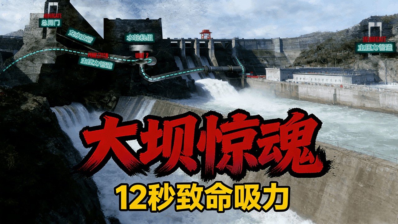 水下惊魂：大坝潜水被支洞水流吸住，每一秒都在赌命！#户外 #洞潜 #潜水 #探险