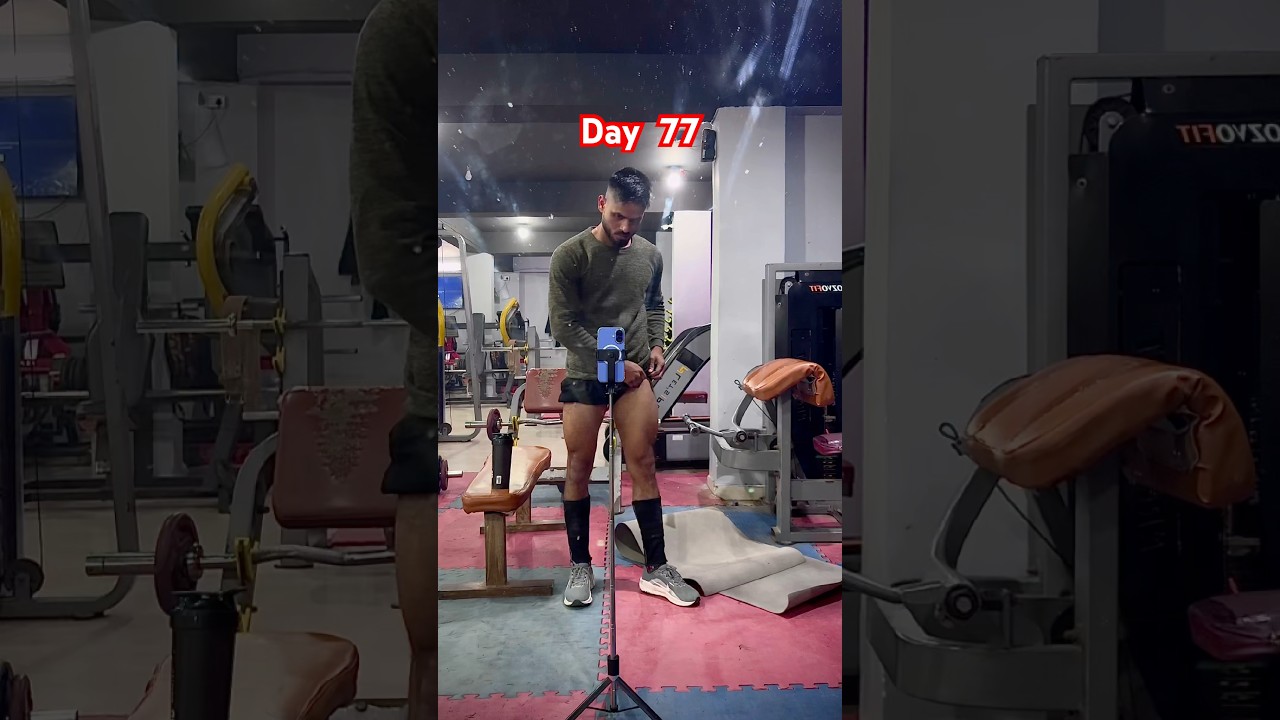 Day 77 of My 100 Days Body Transformation Challenge 🏋️|| 