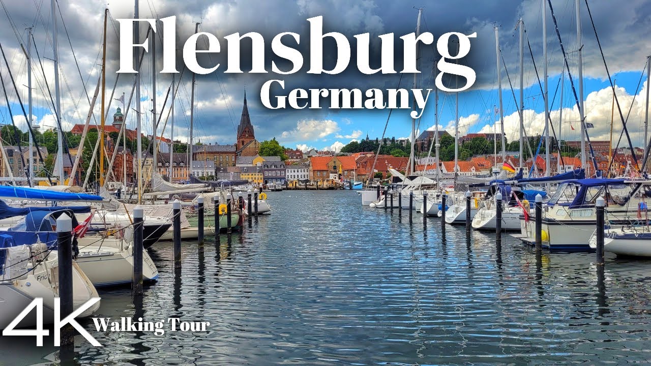 Walking in Flensburg, Germany - 4k Spring Walking Tour 2023