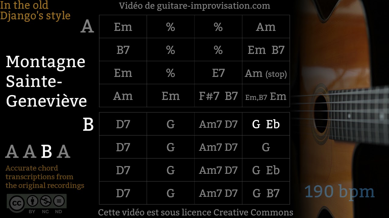 Montagne Sainte-Geneviève (190 bpm) - Gypsy jazz Waltz Backing track / Valse Jazz manouche