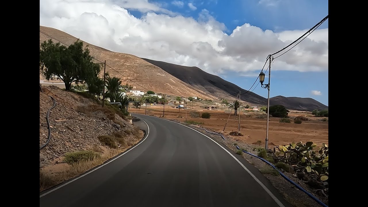 Fuerteventura Cycling: Scenic route along the Vallebrón valley. 4K