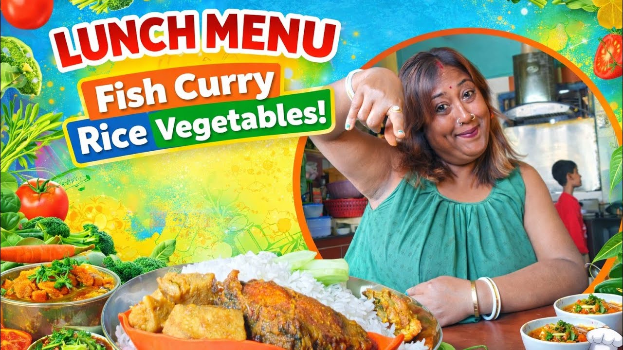 Lunch Menu 🍛 Fish Curry Rice & Vegetables | Homemade Bengali Lunch Eating Show