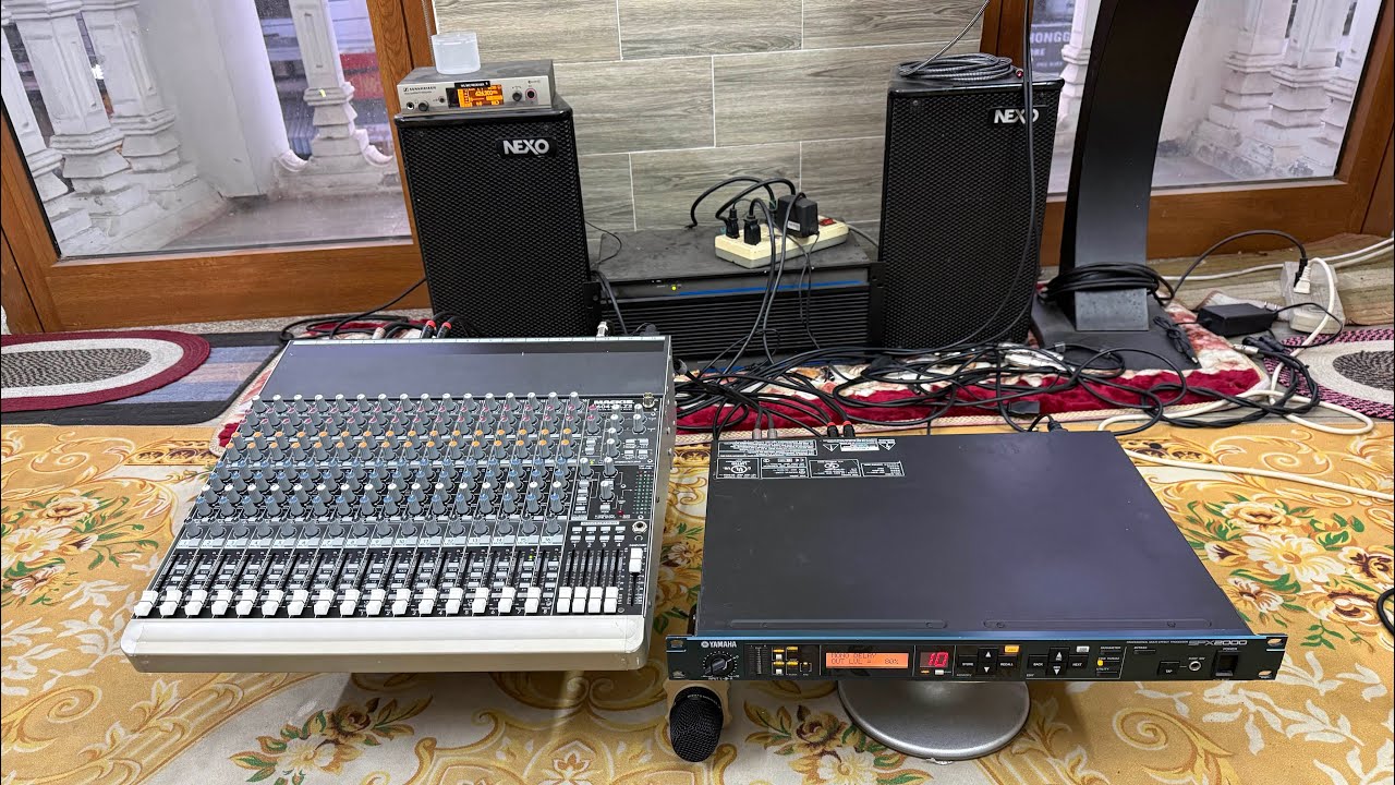 Mixer bãi mackie 1604vlz3 ghép effect rời Yamaha spx2000