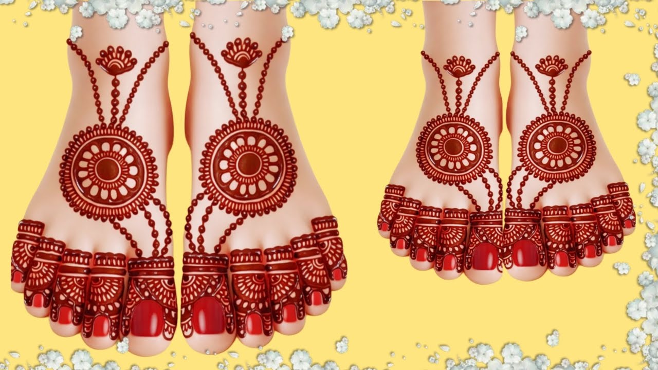 Gol Tikki Feet Dulhan Mehndi Design / Leg Mehndi Design / Mehandi Design For Foot / 