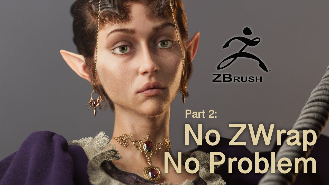 ZBrush Technique: Wrapping a Mesh with Good Topology on a Sculpt without ZWrap (part 2)