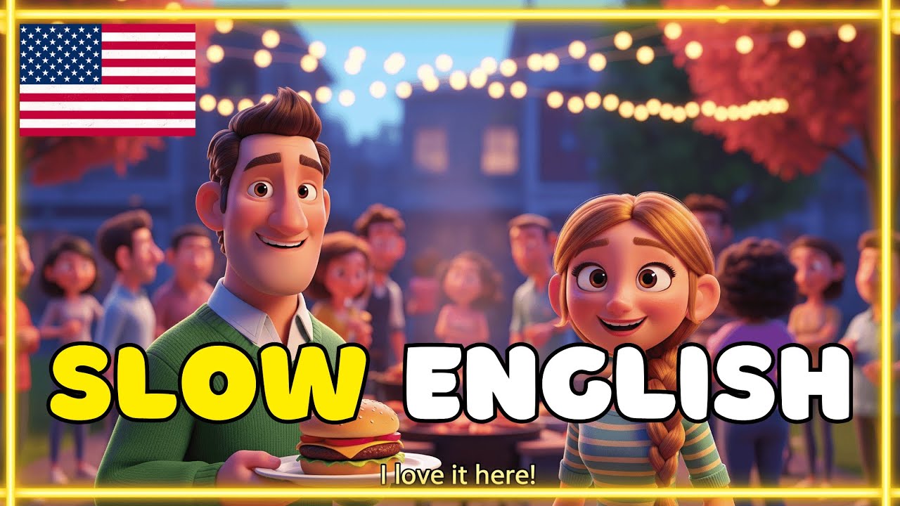 Slow English Conversation For Beginners (A1 & A2) | A Community Barbecue