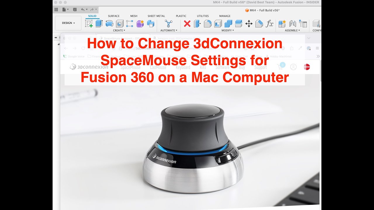 Изменение настроек 3D SpaceMouse на компьютере Mac