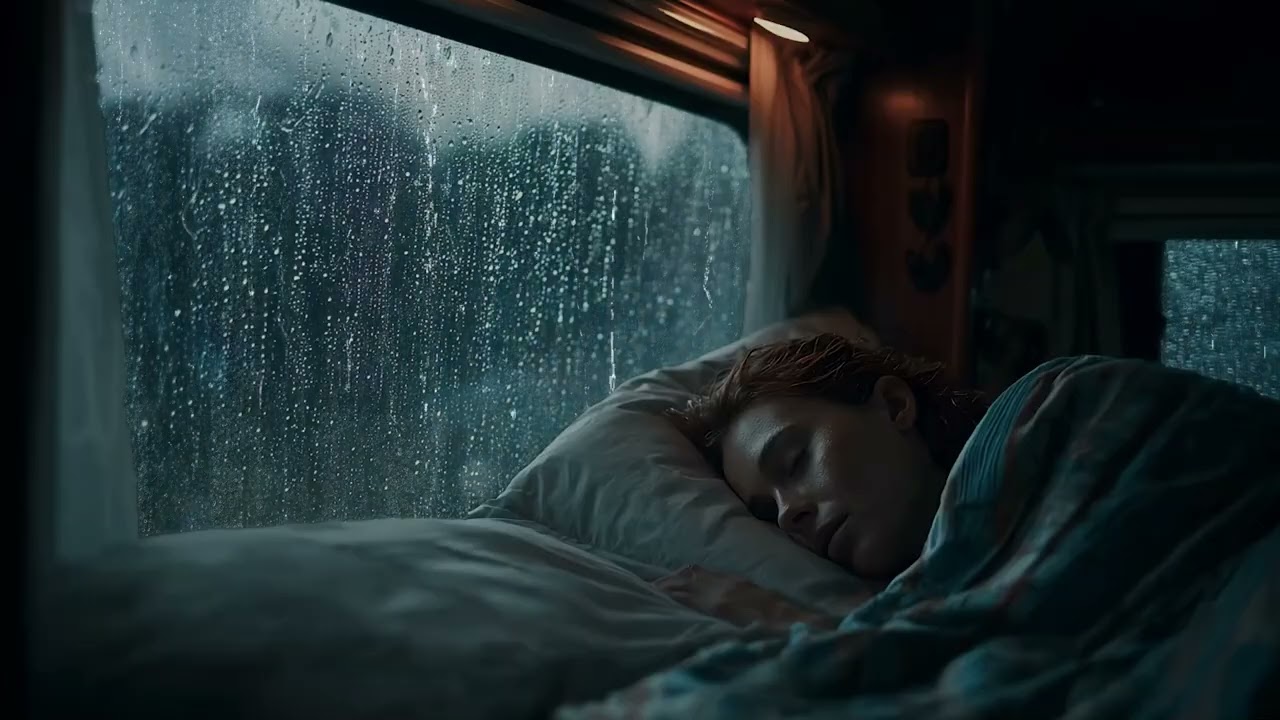 Cozy Night Rain Inside Car 🚗 Night Rain Sanctuary with Thunder | Heavy Rain Sounds for Sleeping