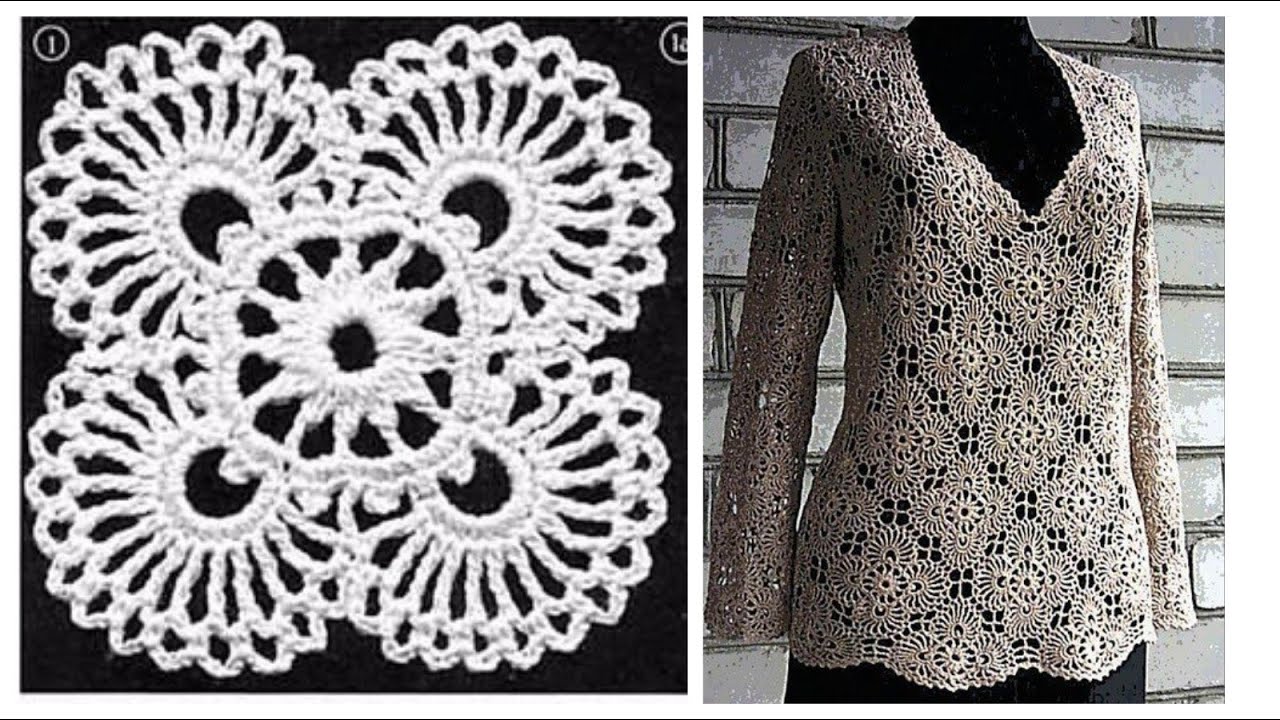 بلوزة كروشية سهلة للمبتدئين بوحدة سهلة وشكل بارز 3d الجزء1 crochet blouse for women very eas