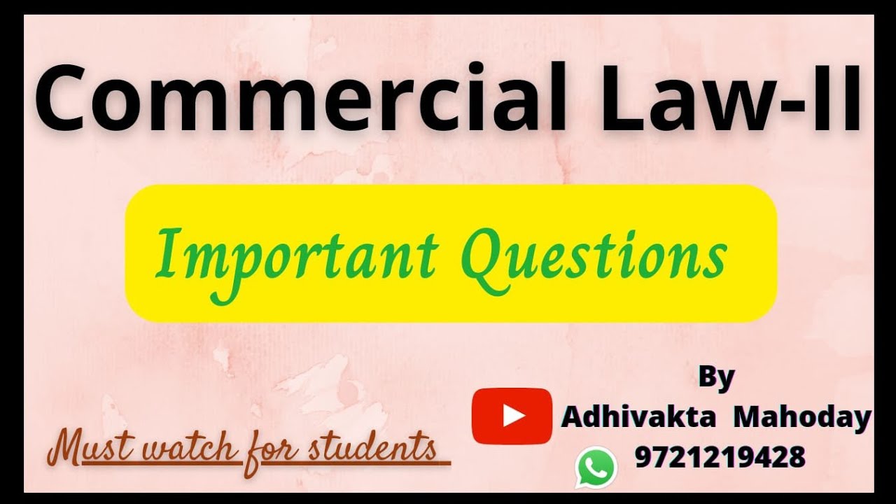 Lucknow University LL.B. Exam Paper, Important Topics #commercial #law #lucknowuniversity #judiciary