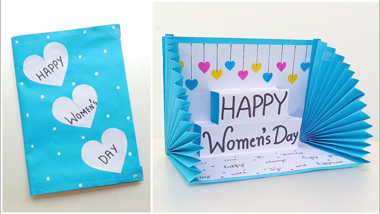 DIY - Happy Women's Day Greeting Card || Womens Day Card Pop Up Making || How to make women day card