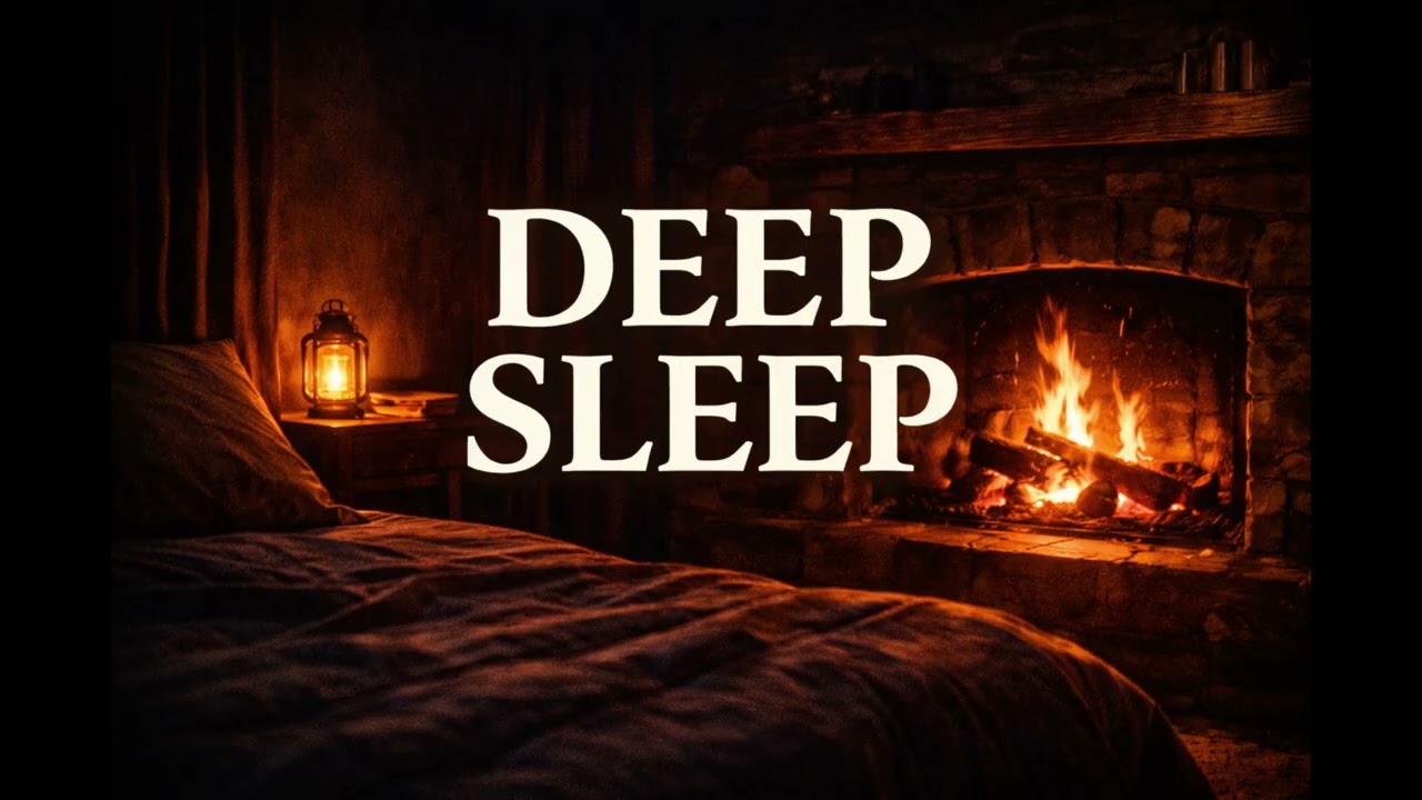 Cozy Fireplace Sounds for Deep Sleep | Dark Night Ambience