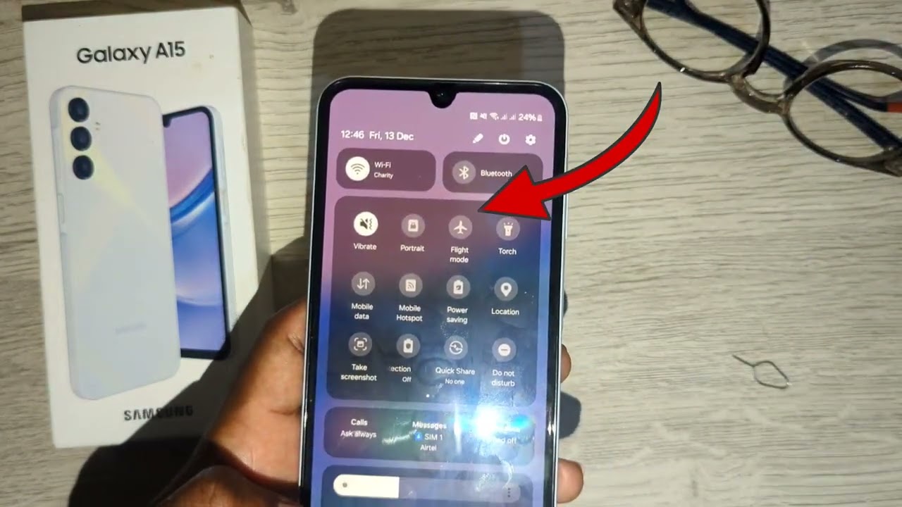 Как включить/выключить режим полета/режим полета на Samsung Galaxy A15