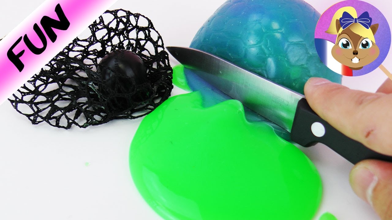 Découper une SQUISHY MESH BALL! Est-ce de la matière visqueuse dégoûtante?