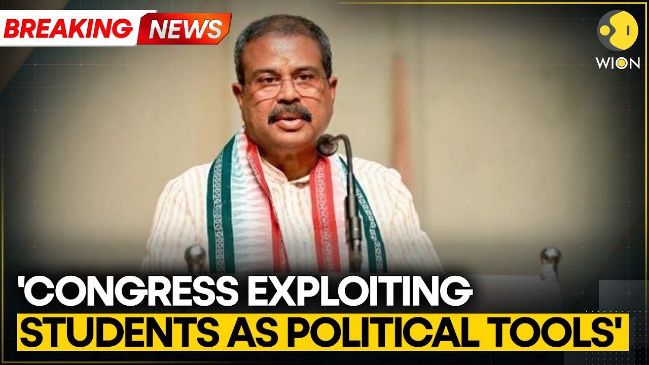 CJP Protest: Union Education Minister Pradhan Lashes Out at Cong Protest | WION BREAKING