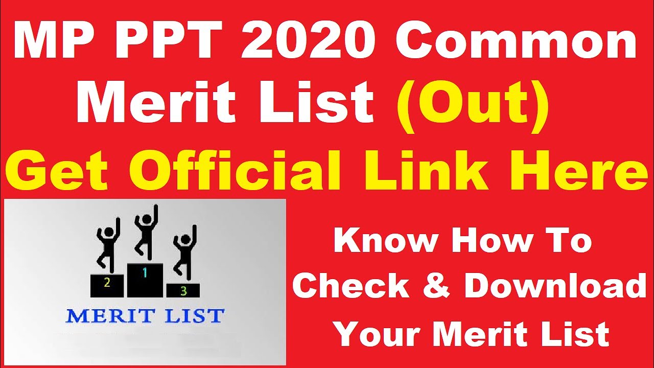 MP PPT 2020 Common Merit List (Released) - How to Check MP PPT (MP Polytechnic) Common Merit List
