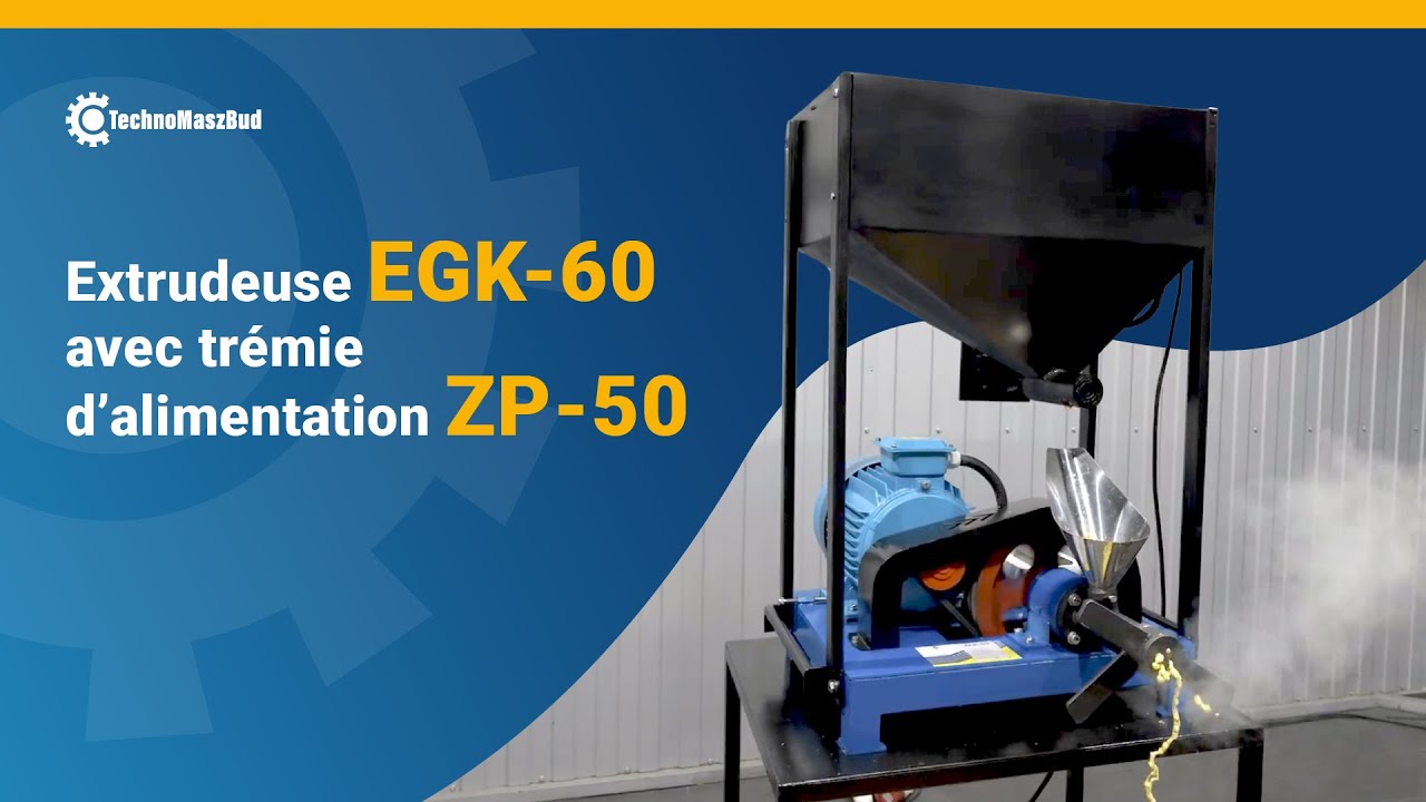 Extrudeuse EGK-60 avec trémie d’alimentation ZP-50 – transformation efficace des céréales