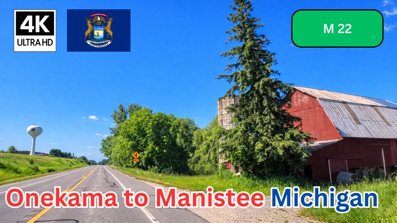 Driving M-22 from Onekama to Manistee, Michigan 🇺🇸 | Summer Scenic Drive in Northern Michigan
