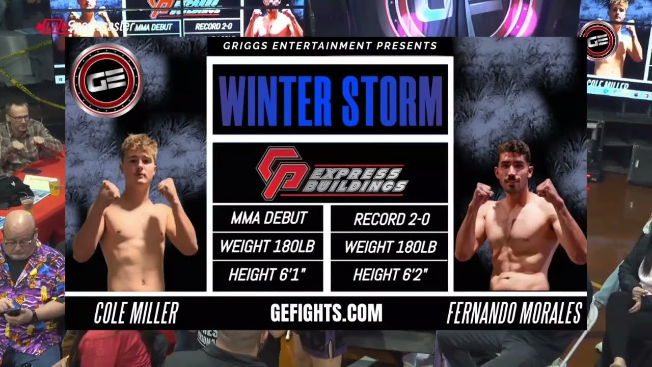 GE Fights: Winter Storm - Коул Миллер против Фернандо Моралеса - 180 фунтов (любительский бой)