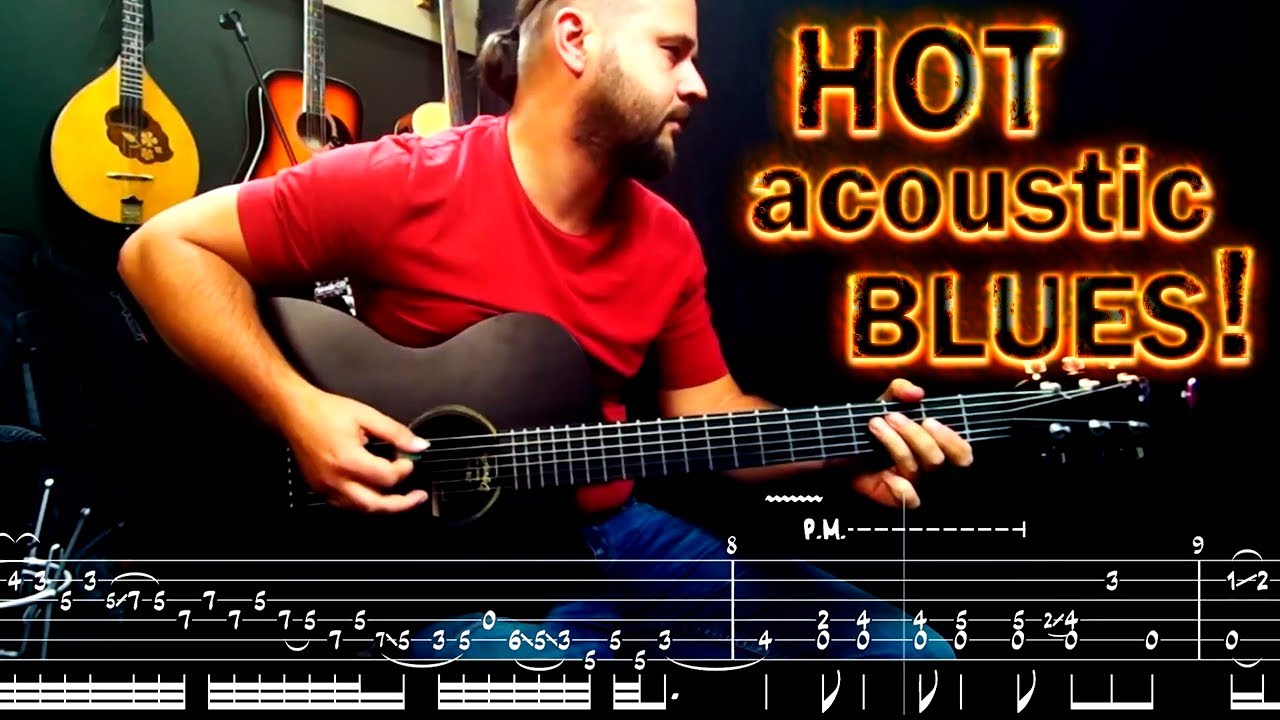H🔥T Acoustic Blues in A on One Guitar (w/tabs)