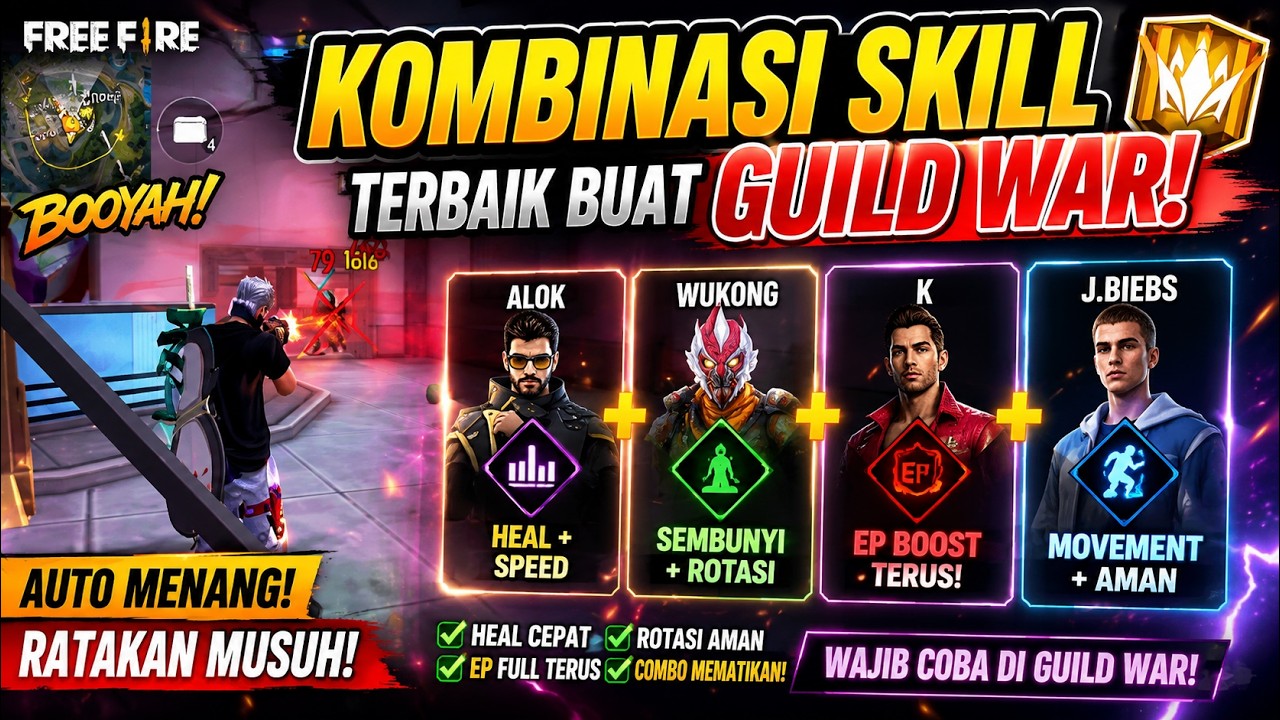 META TERBARU! 🔥 SKILL KARAKTER FF FULL GUILD WAR TANPA UNTUK TOURNAMENT FREE FIRE