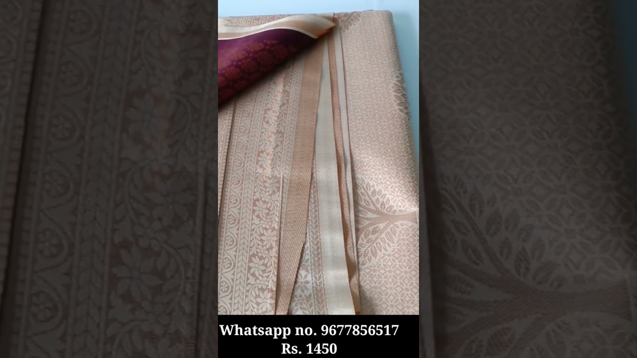 Stunning Sandal 💞soft silk saree with contrast blouse💫@ Rs.1450 😍😍 For orders WhatsApp @ 9677856517📱
