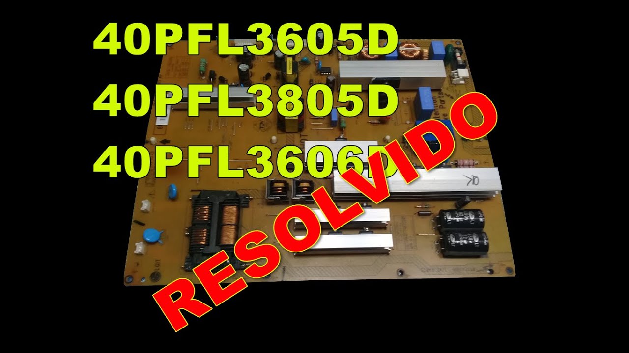 Fonte 40PFL3605D , 40PFL3805D , 40PFL3606D , PLHE-P986A kit de reparo com esquema