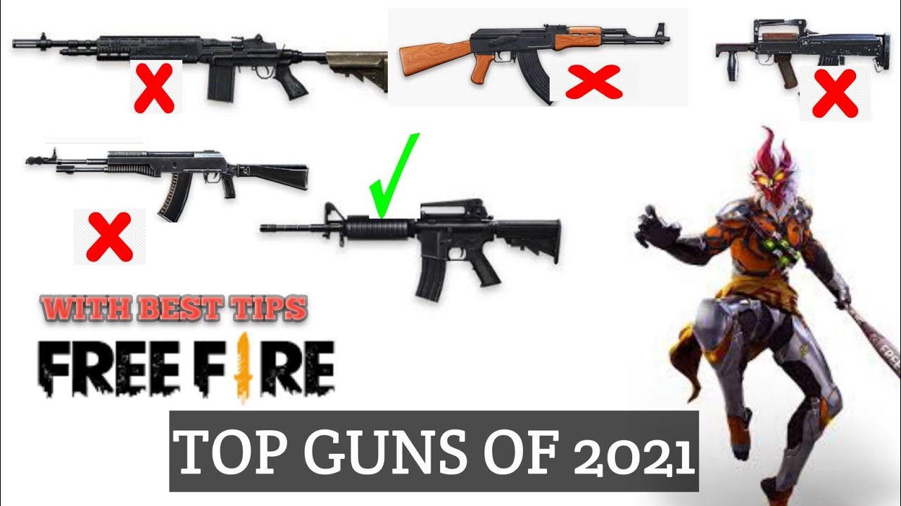 Best Tips And Top 8 guns of 2021in free fire || free fire best guns||