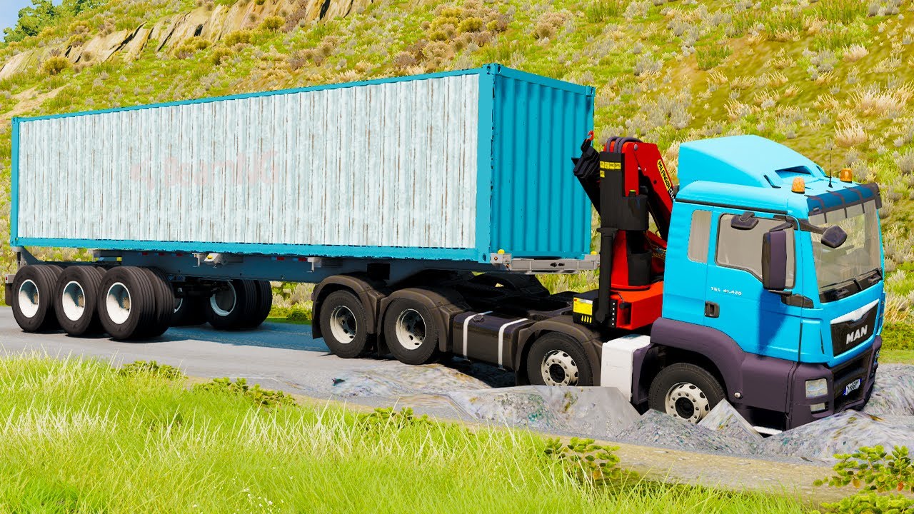 Heavy Trucks vs Speed Bumps #8 – Ultra Smooth & Satisfying | BeamNG AMG