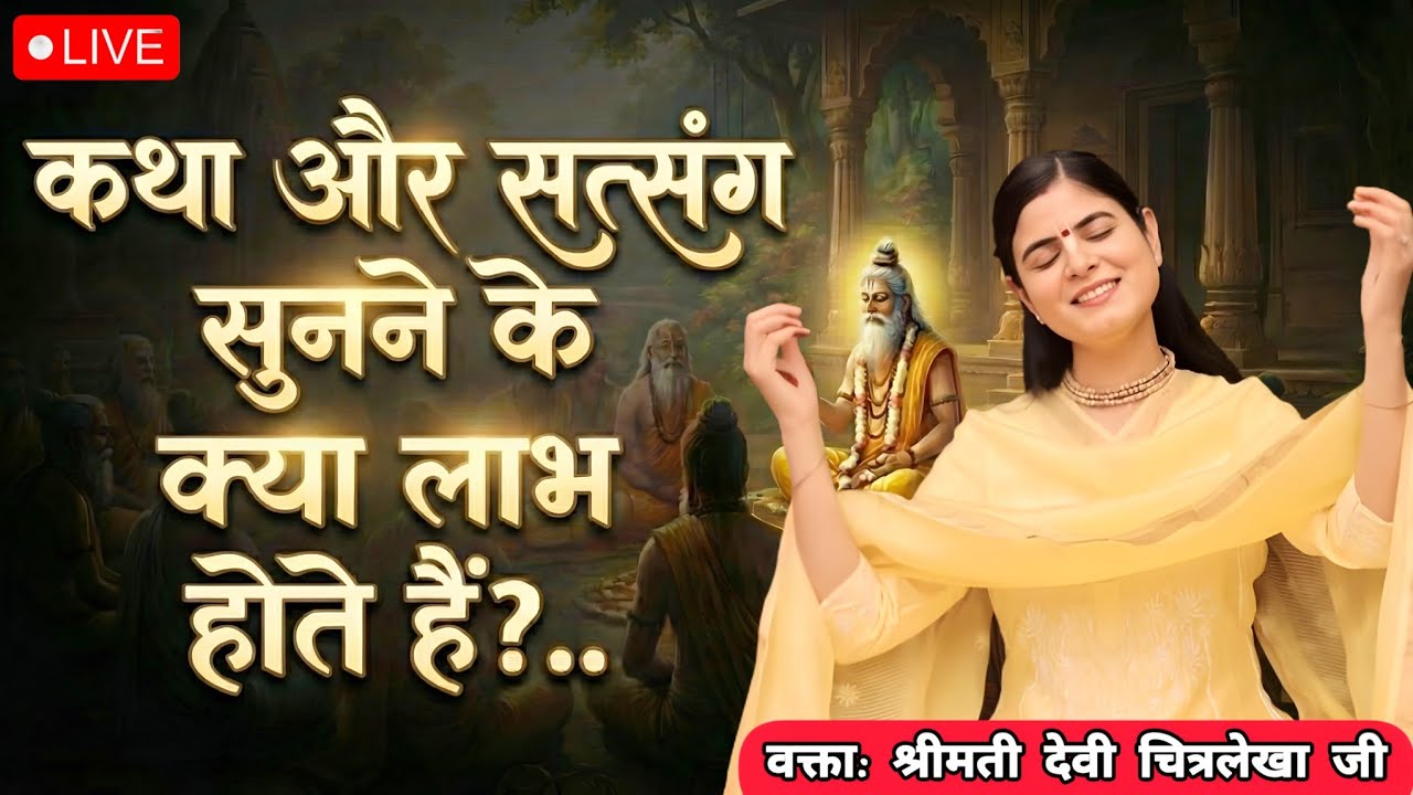 कथा और सत्संग सुनने के क्या लाभ होते हैं?....| Devi chitralekha ji