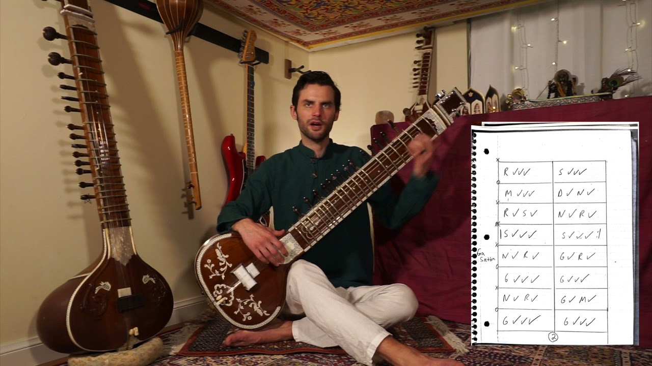 22 Yaman Sitar Lesson Series. How to play Jhalla in Rag Yaman. Sitar Jhalla Practice rag Yaman