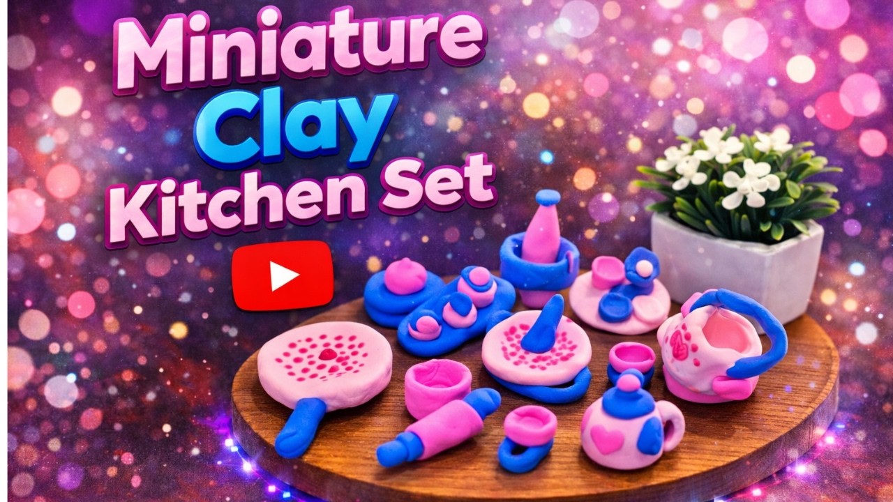 DIY Miniature Clay Kitchen Set | Cute Handmade Mini Clay Craft|#claycraft #art