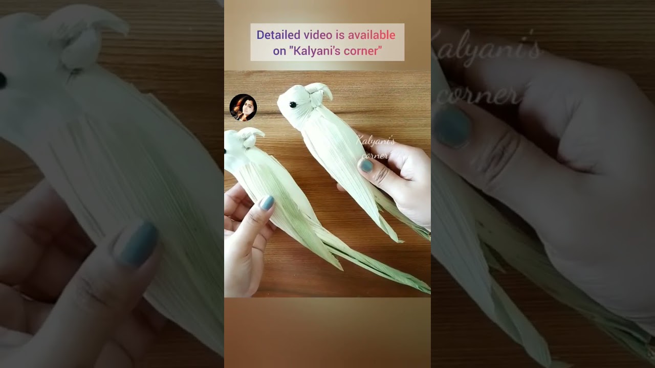 Corn husk craft idea | Best out of waste #shorts #youtubeshorts #parrot #ytshorts