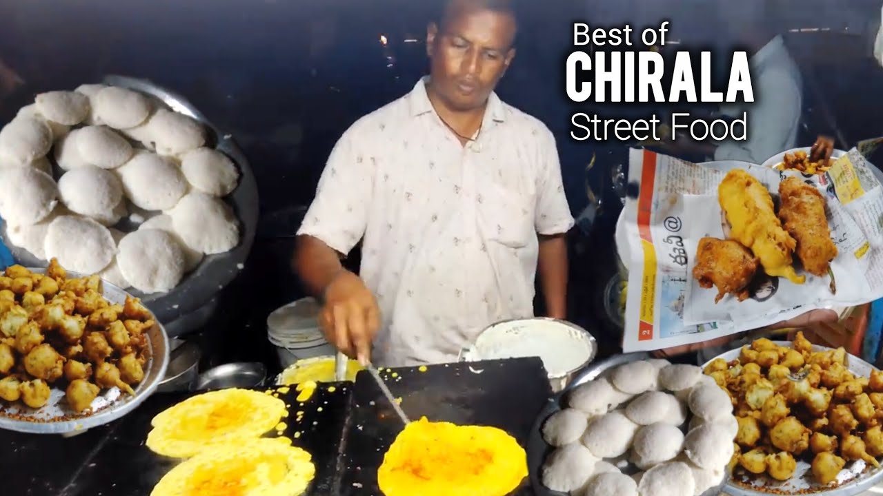 Best of CHIRALA STREET FOODS Near Railway station | Indian Street Food | #breadomelette #dosa #bajji
