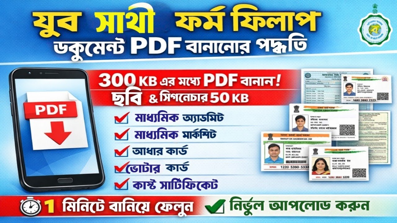 যুব সাথী ডকুমেন্ট PDF এবং 300KB সাইজের বানানোর পদ্ধতি || ছবি এবং সই 50KB সাইজের কিভাবে করবেন ||