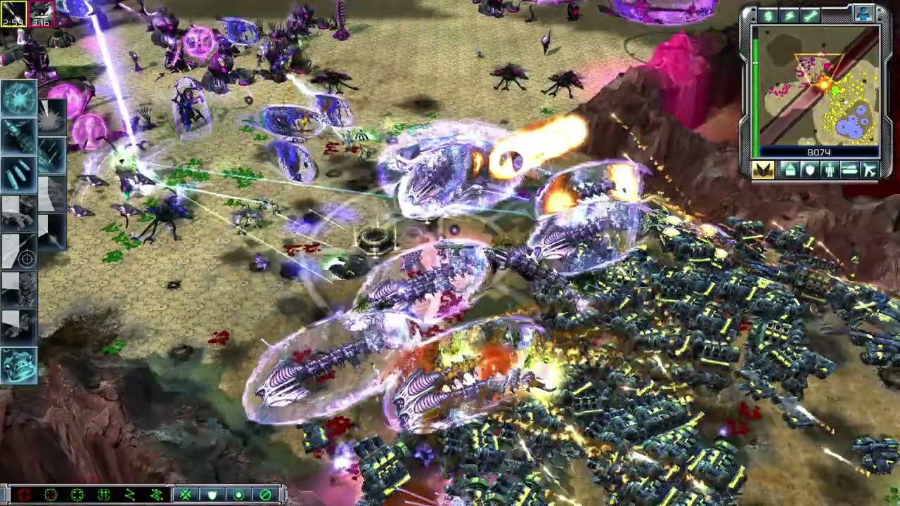 CNC 3 KW Tiberium Insanity v3.3 mod GDI vs 4 Brutal AIs - Turtle (Scrin)