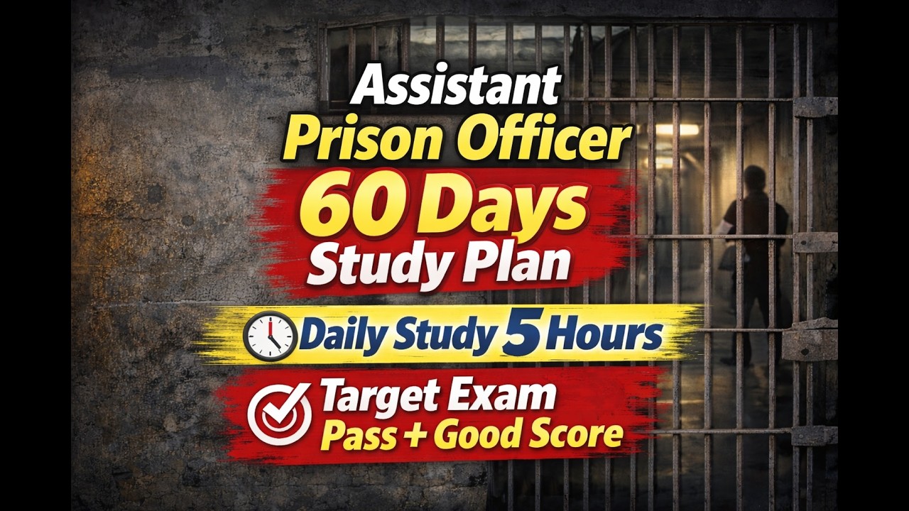 Assistant Prison Officer Exam | 60 Days Study Plan | Daily 5 Hours