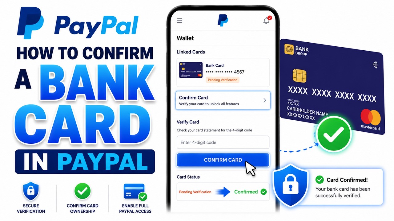 How to Confirm a Bank Card in PayPal / How to Verify your Credit Card in PayPal account