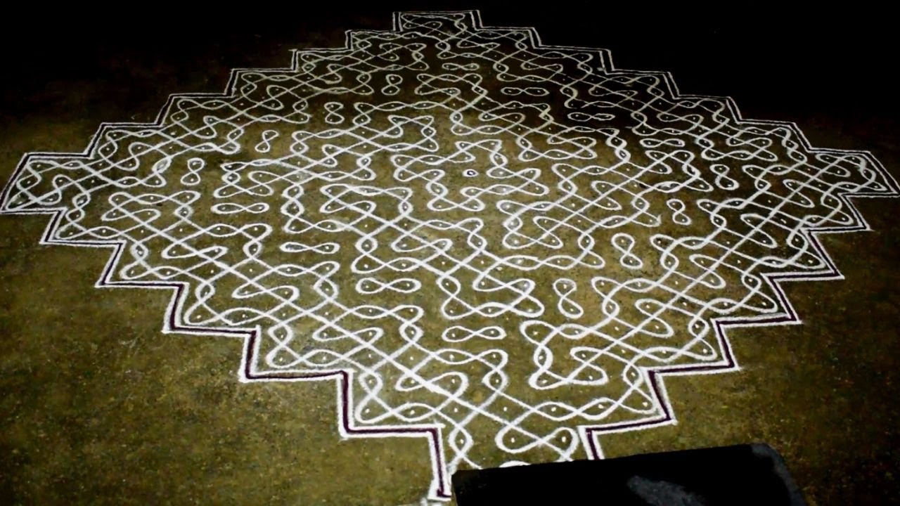 மார்கழி கோலங்கள் DAY 11 | ( 27X3 ) நேர் புள்ளி கம்பி கோலம் நேர | BIG KOLAM | RANGOLI DESIGNS