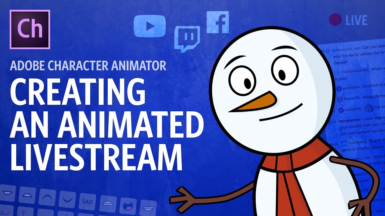 Создание анимированной прямой трансляции (руководство по Adobe Character Animator)